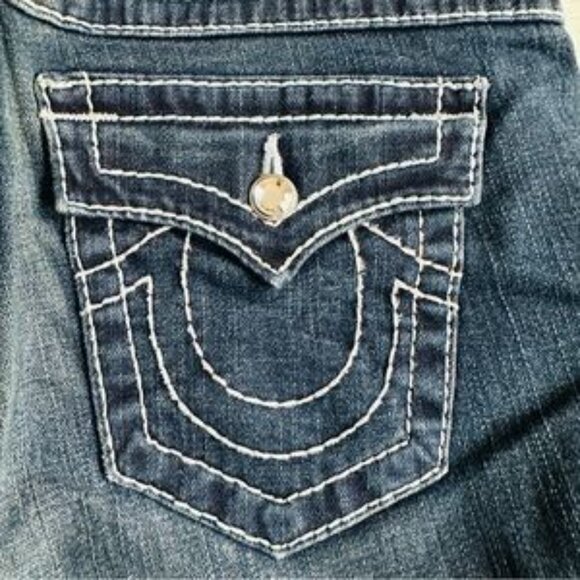 NWOT True Religion Disco Joey Big T Rhinestone Flare Denim Jeans Size 29 - Picture 8 of 11